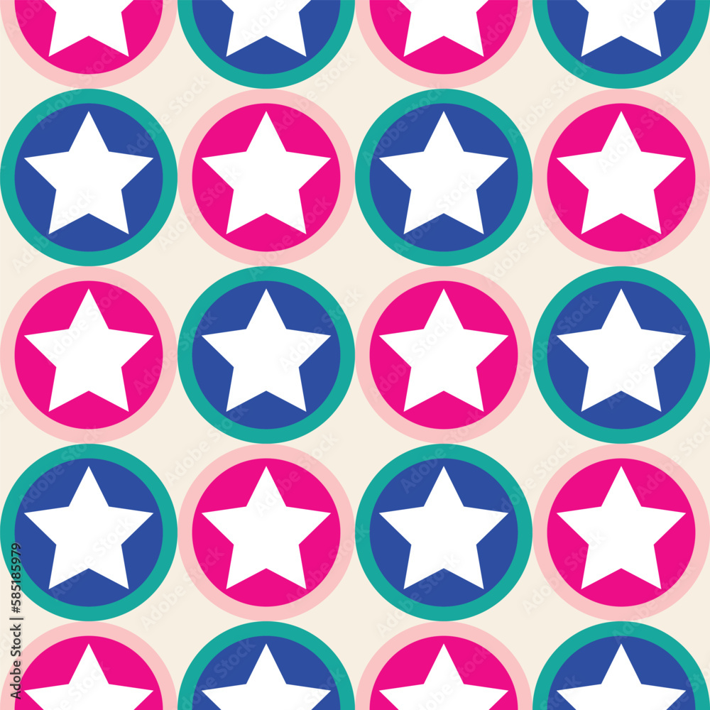 Stars Circle Geometric Pattern Retro Abstract Seamless Texrure Design İllustration Minimals Design Textile Vector Concept Trendy Fashion Stars Circle Geometric Pattern Retro Abstract Seamless Texrure Design İllustration Minimals Design Textile Vector Concept Trendy Fashion