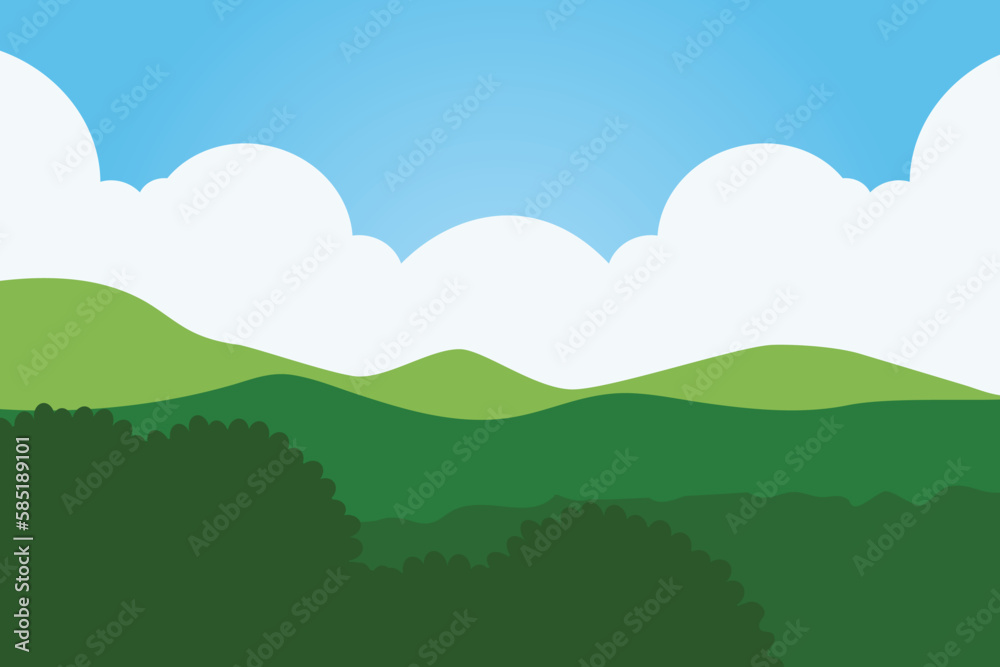 Illustration of summer landscape background design vector