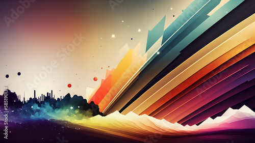 Abstract Backdrop (Rainbow Colors) Fantasy Background / Wallpaper, generative ai