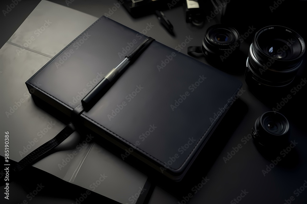A black rectangular object with a wire coming out of it - Generative AI A black rectangular object with a wire coming out of it - Generative AI