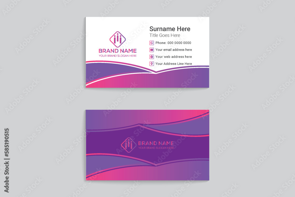 Pink elegant corporate business card design