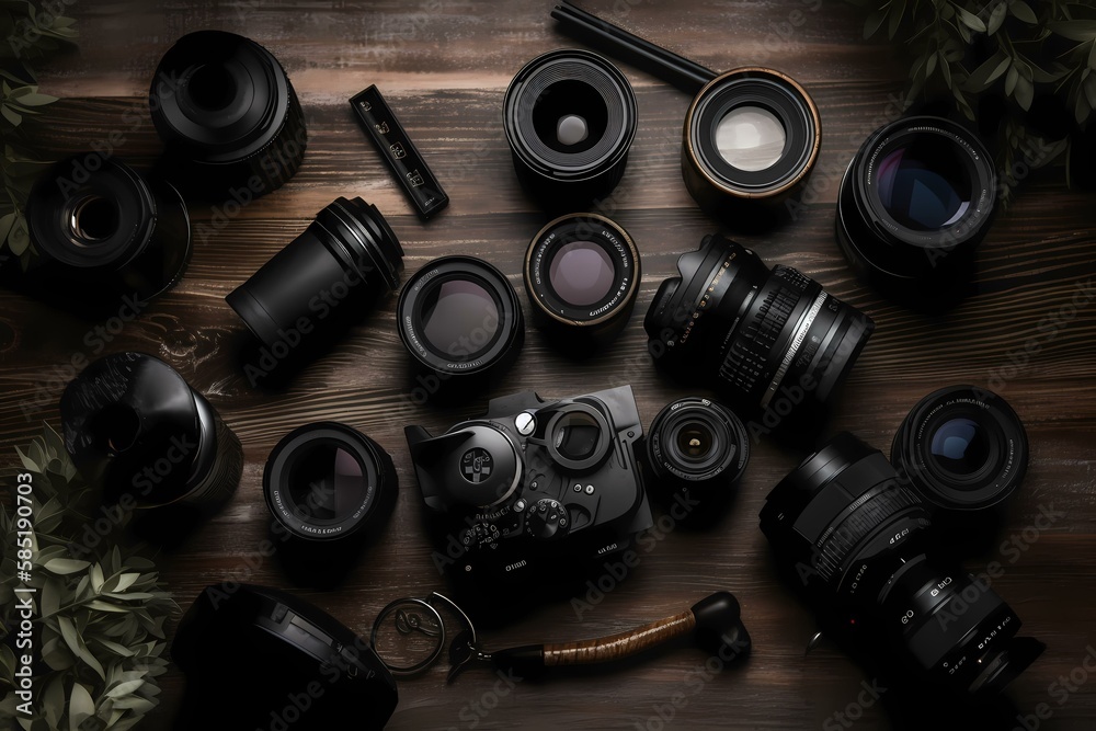 A group of cameras - Generative AI A group of cameras - Generative AI
