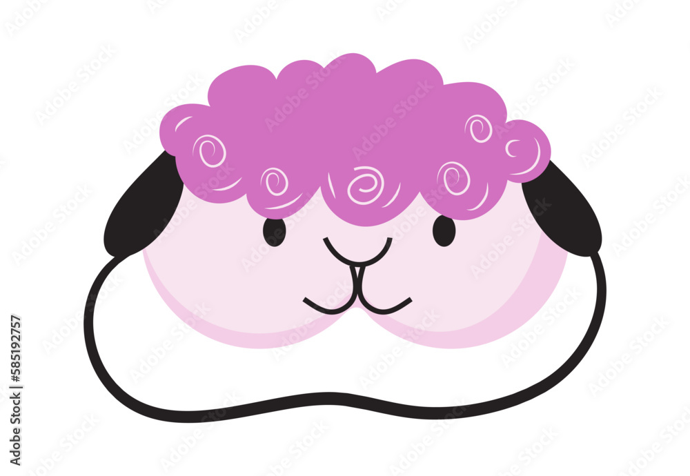 Cute mask for dreaming vector. Rest relax accessories for night collection. Sleepy mask with eyes, animals face and smiles.