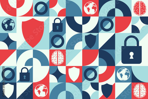 World Intellectual Property Day. April 26. Seamless geometric pattern. Template for background, banner, card, poster. Vector EPS10 illustration.