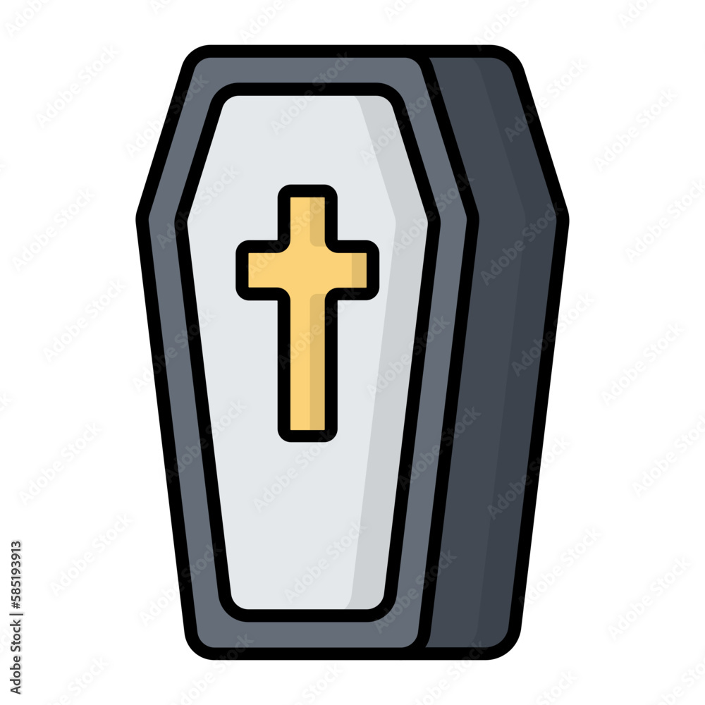 Coffin Line Color Icon Coffin Line Color Icon