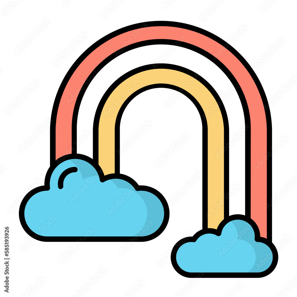 Rainbow Line Color Icon Rainbow Line Color Icon