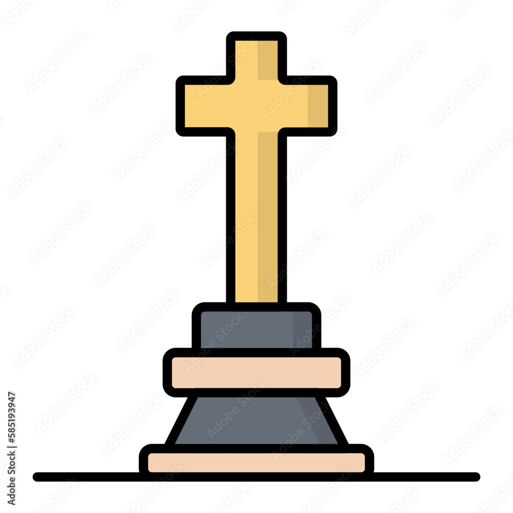 Grave Line Color Icon Grave Line Color Icon