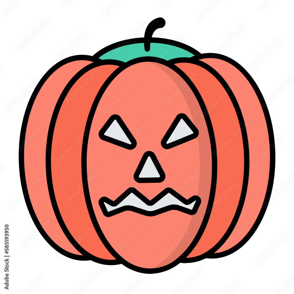 Pumpkin Line Color Icon Pumpkin Line Color Icon