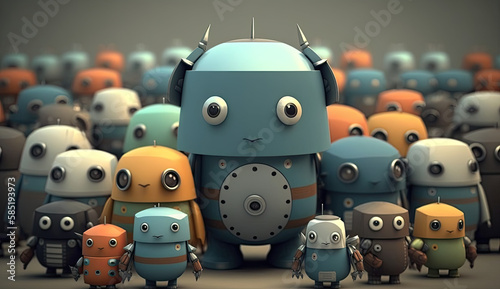 Group of tiny robots that are sad/upset