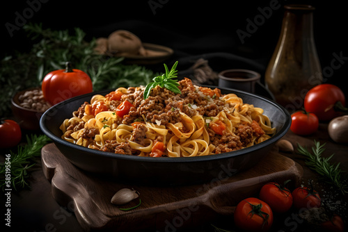 pasta with tomato sauce and basil