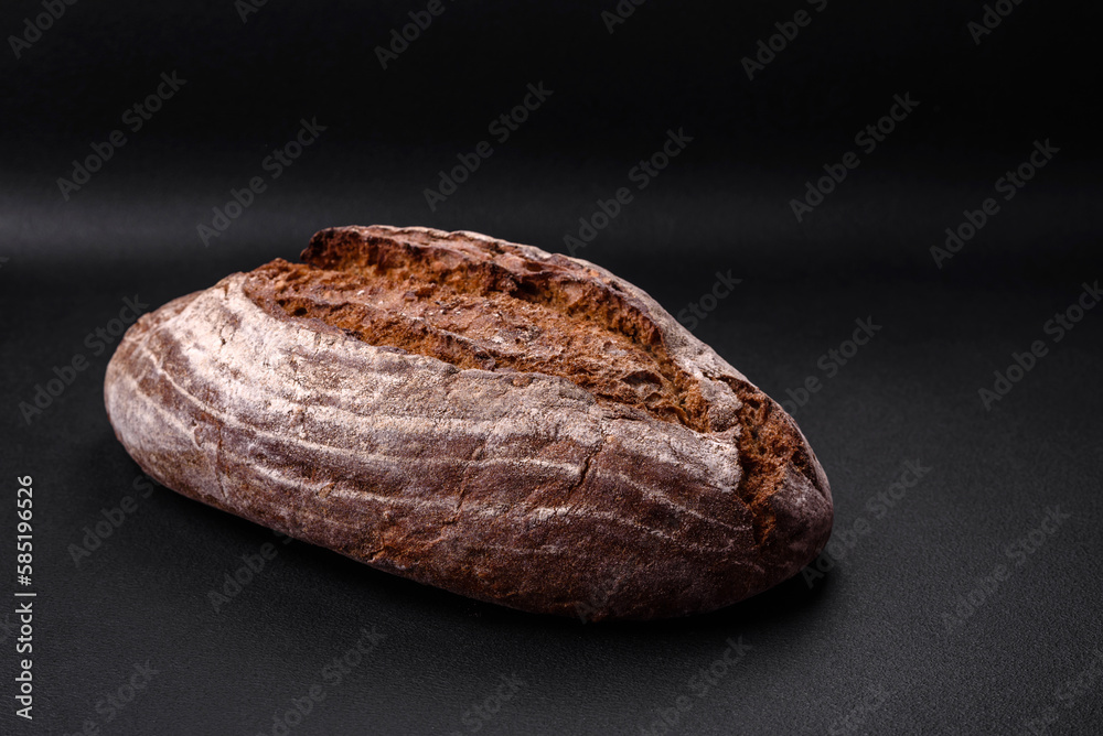 Delicious fresh brown sourdough bread with grains Delicious fresh brown sourdough bread with grains