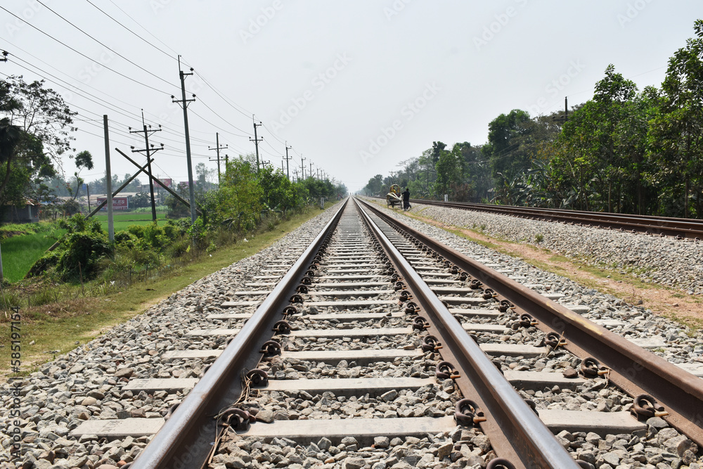 Rail track . Dual gauge rail road