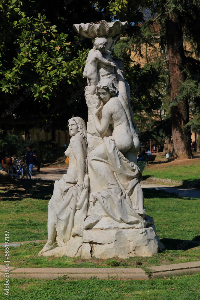 Charming fountain fontana delle Naiadi   in the Italian city of Cremona.