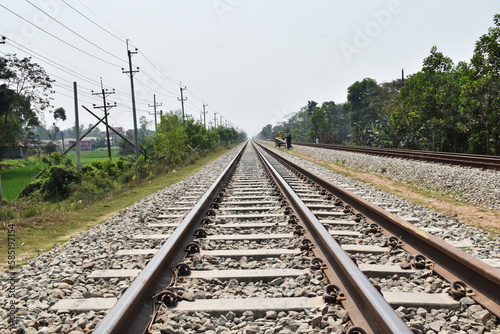 Rail track . Dual gauge rail road