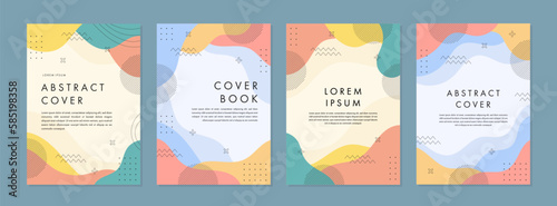 Set of abstract geometric memphis templates. Universal cover Designs for Annual Report, Brochures, Flyers, Presentations, Leaflet, Magazine.