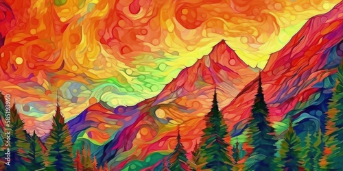 psychedelic van gogh style abstract art, generative ai