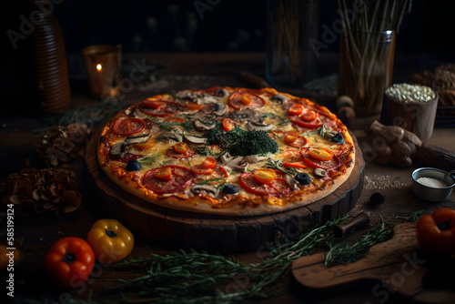 pizza with mushrooms