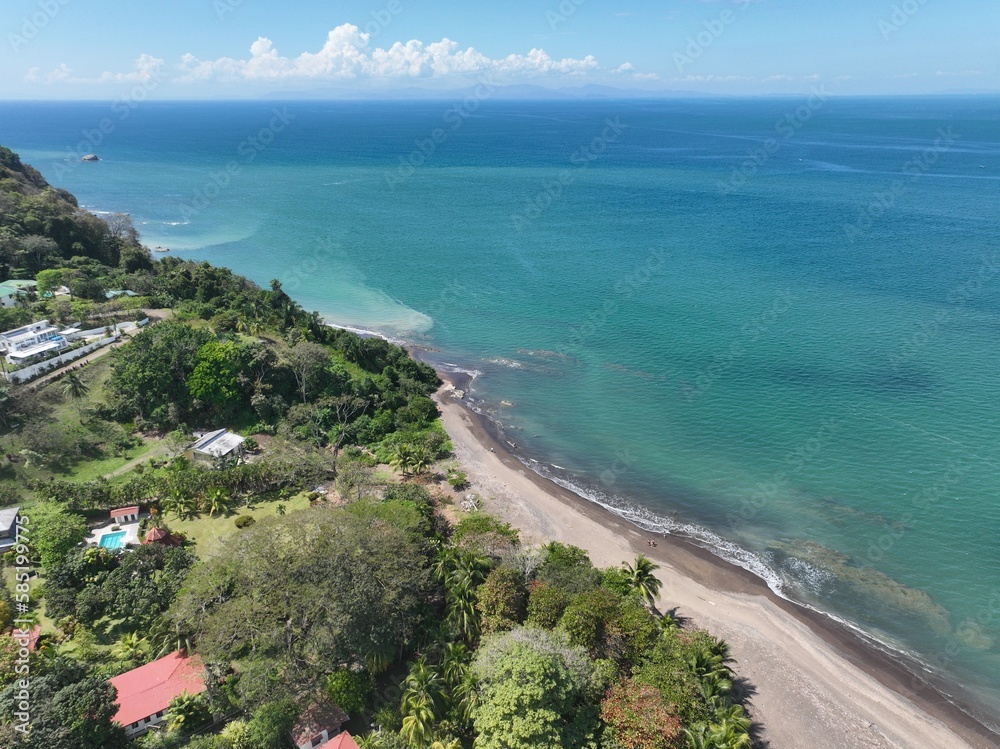 Aerial View of the Tarcoles Bay and the Ocean in Costa Rica near Jaco and Puntarenas
