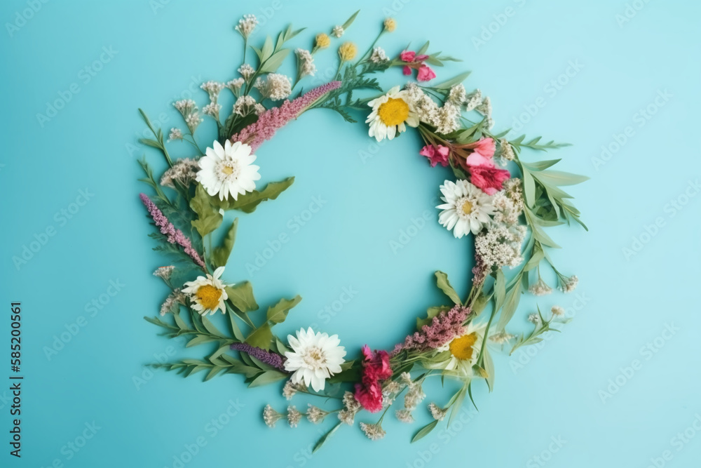 flower wreath isolated on white