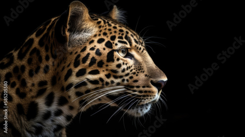 portrait of a leopard in africa. Generative AI