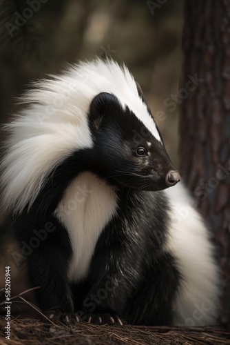 Photograph of a Skunk in nature