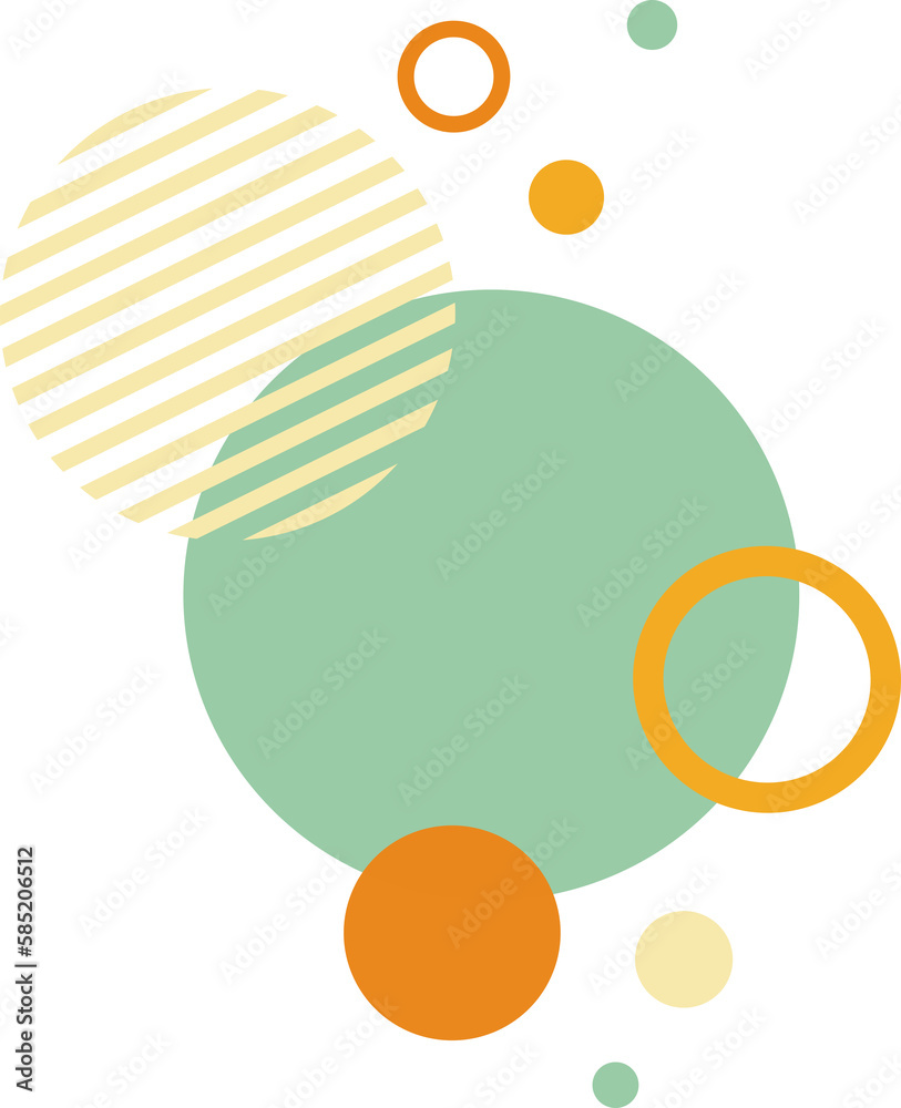 Abstract Geometric Decorative Circles in Retro Colors