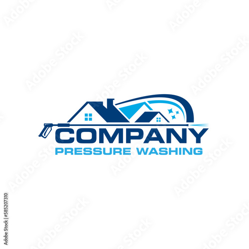 Illustration vector graphic of pressure power wash spray logo design template_1