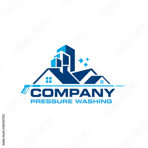 vector graphic of pressure power wash spray logo design