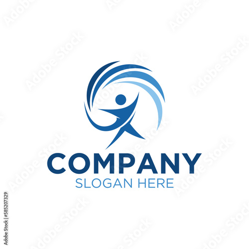 Creative Healthy People Concept Logo Design Template 1