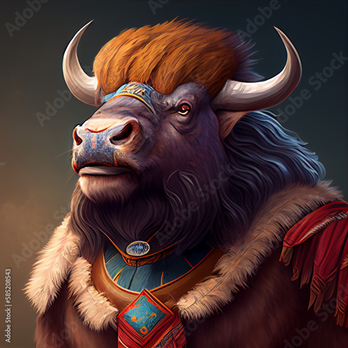 Bison NFT Art Portrait photo