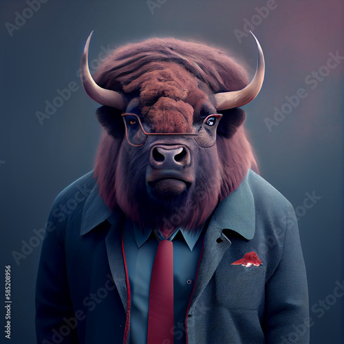 Bison NFT Art Portrait photo