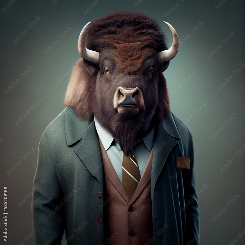 Bison NFT Art Portrait