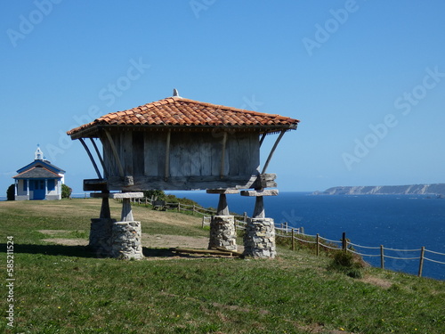 wooden house on the coast photo