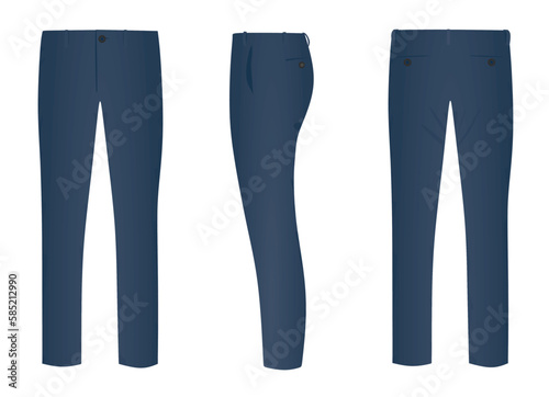 Blue chino pants. vector illustration