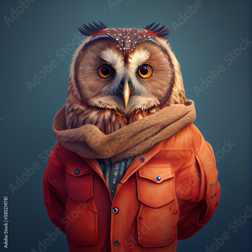 Owl NFT Art Portrait photo