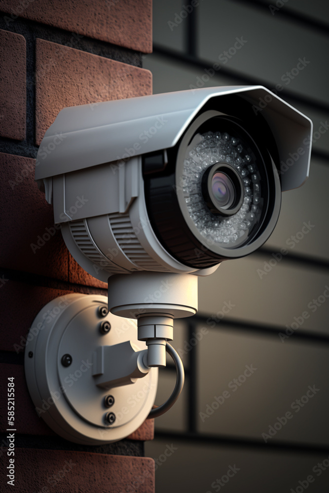 Surveillance Camera Mounted on a Wall for Enhanced Security Measures