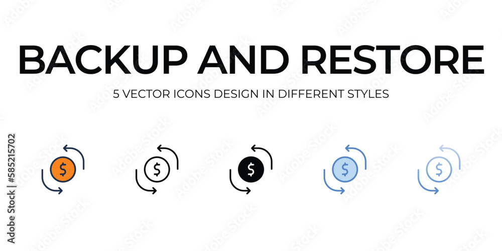 Backup And Restore icon. Suitable for Web Page, Mobile App, UI, UX and GUI design. Backup And Restore icon. Suitable for Web Page, Mobile App, UI, UX and GUI design.