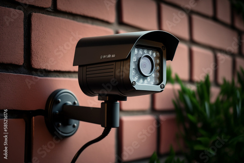 Surveillance Camera Mounted on a Wall for Enhanced Security Measures