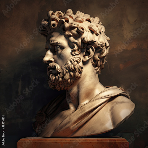 Marcus Aurelius Portrait - Roman Emperor Philosopher - Generative AI