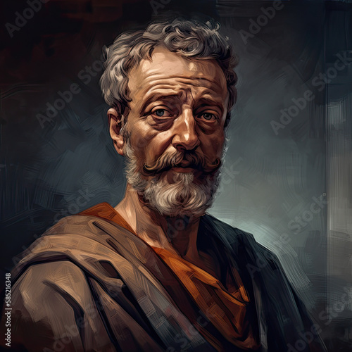 Marcus Aurelius Portrait - Roman Emperor Philosopher - Generative AI