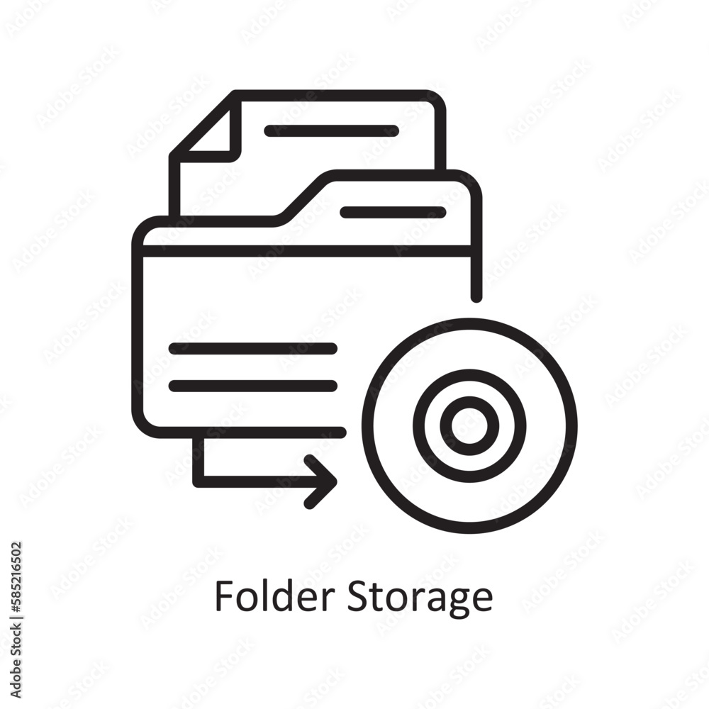 Folder Storage Vector Outline Icon Design illustration. Data Symbol on White background EPS 10 File Folder Storage Vector Outline Icon Design illustration. Data Symbol on White background EPS 10 File