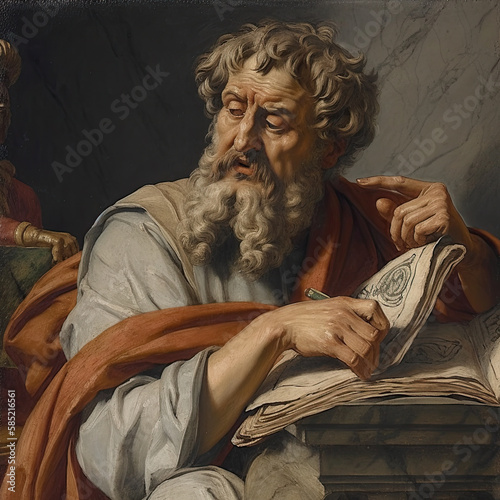 Marcus Aurelius Portrait - Roman Emperor Philosopher - Generative AI photo