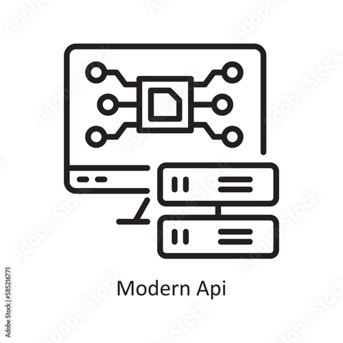 Modern Api Vector Outline Icon Design illustration. Data Symbol on White background EPS 10 File