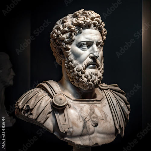 Marcus Aurelius Portrait - Roman Emperor Philosopher - Generative AI