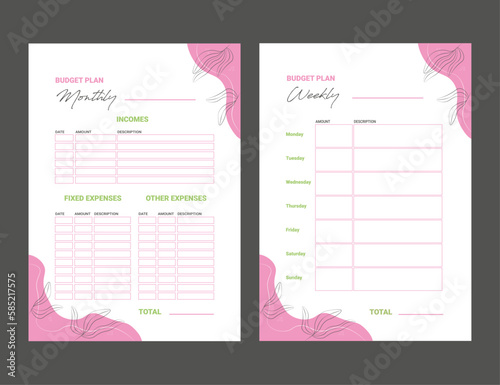 Finance planner pink