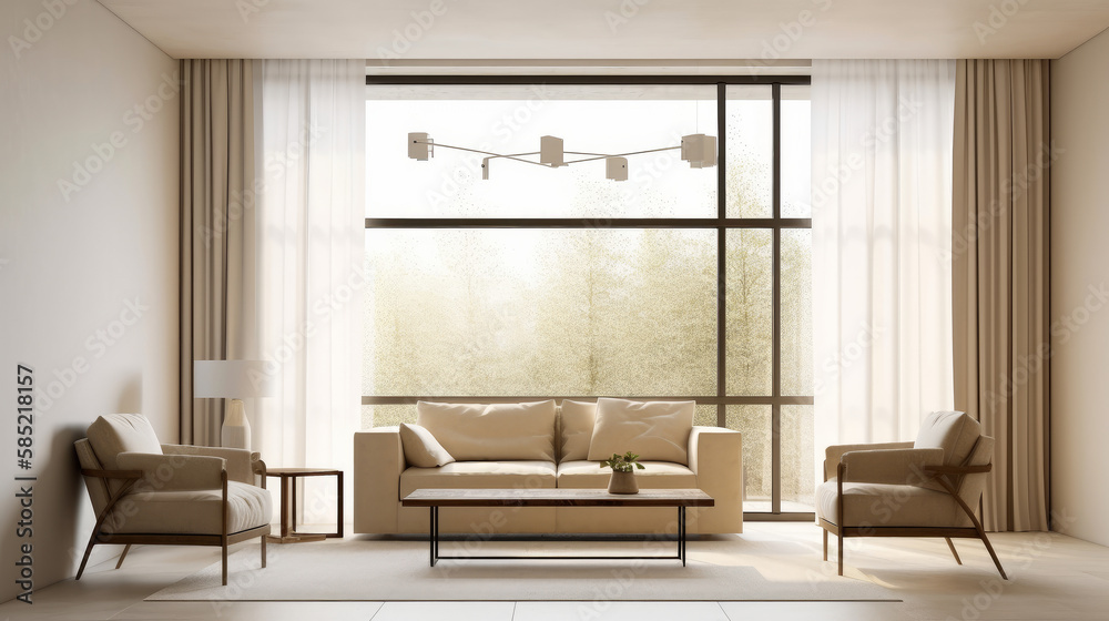 Modern living room interior design. Illustration AI Generative. Modern living room interior design. Illustration AI Generative.