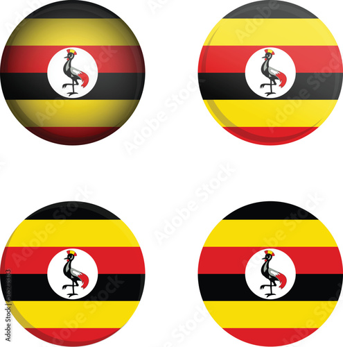Free Download Round Country Flag in different styles disc badge vector illustration Republic of uganada - GFXLoad