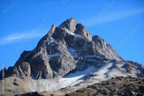 Landscape with snow and mountain