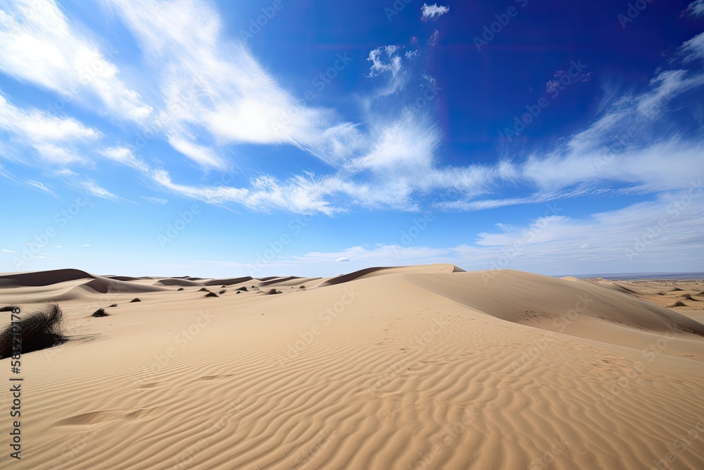 Sand dunes in the desert