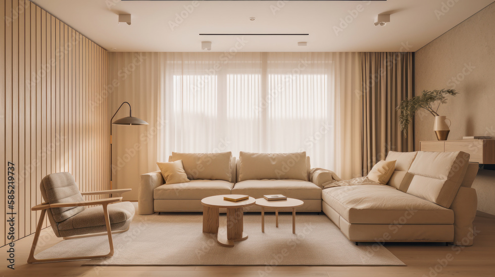 Modern living room interior design. Illustration AI Generative. Modern living room interior design. Illustration AI Generative.